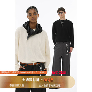 fit针织感基础圆领长袖 格雷系通勤内搭Clean Unvesno