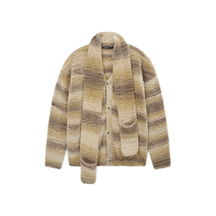 Unvesno(UN)美拉德泰迪绒渐变口袋围巾开衫针织衫