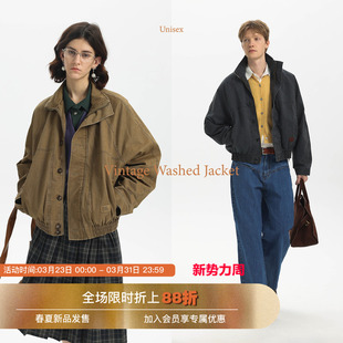 复古工装 25秋冬水洗做旧保暖御寒秋季 立领夹克外套 Unvesno