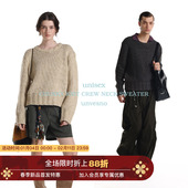 Unvesno Demure风老钱羊毛慵懒保暖纹理粗针手工感套头毛衣