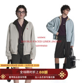 双面穿 Unvesno 老钱秋季 莱塞尔亚麻混纺撞色马标刺绣夹克