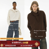 可造型领子 Unvesno 套头宽松穿指保暖450G重磅长袖 秋