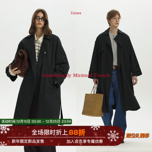 赫本绅士双排扣风衣秋季