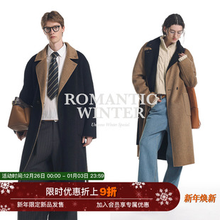 Unvesno 100%澳毛 Row老钱重磅双面呢保暖手工大衣 双面穿