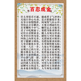 成功之路治家格言百行孝为先百忍成金励志口号标语装饰画