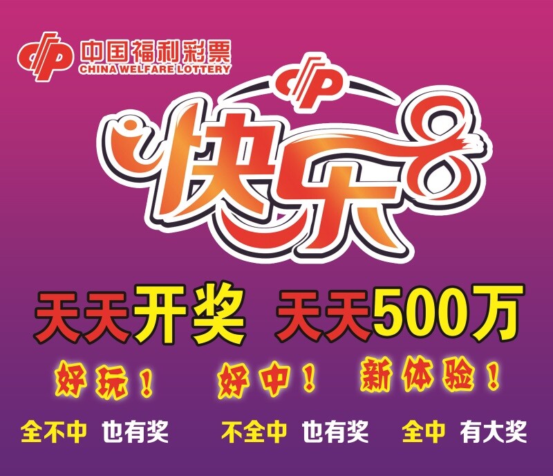 福彩店用品 新玩法快乐8宣传卖点海报 快8亮点快乐八天天开奖广告