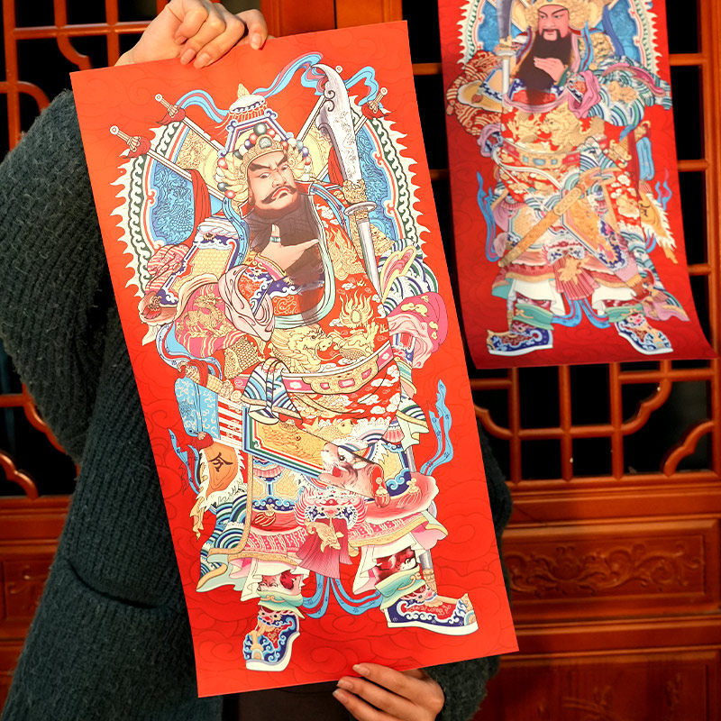 门神门贴新年春节过年乔迁新居入伙农村大门装饰创意个性神荼郁垒