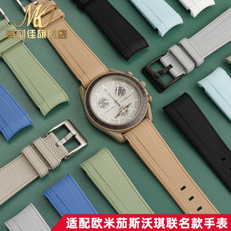 代用欧米茄斯沃琪联名款硅胶手表带弧口omega swatch星球行星系列