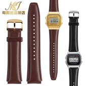 复古小方块牛皮表带适配卡西欧A159W 91真皮表链18mm A158WA