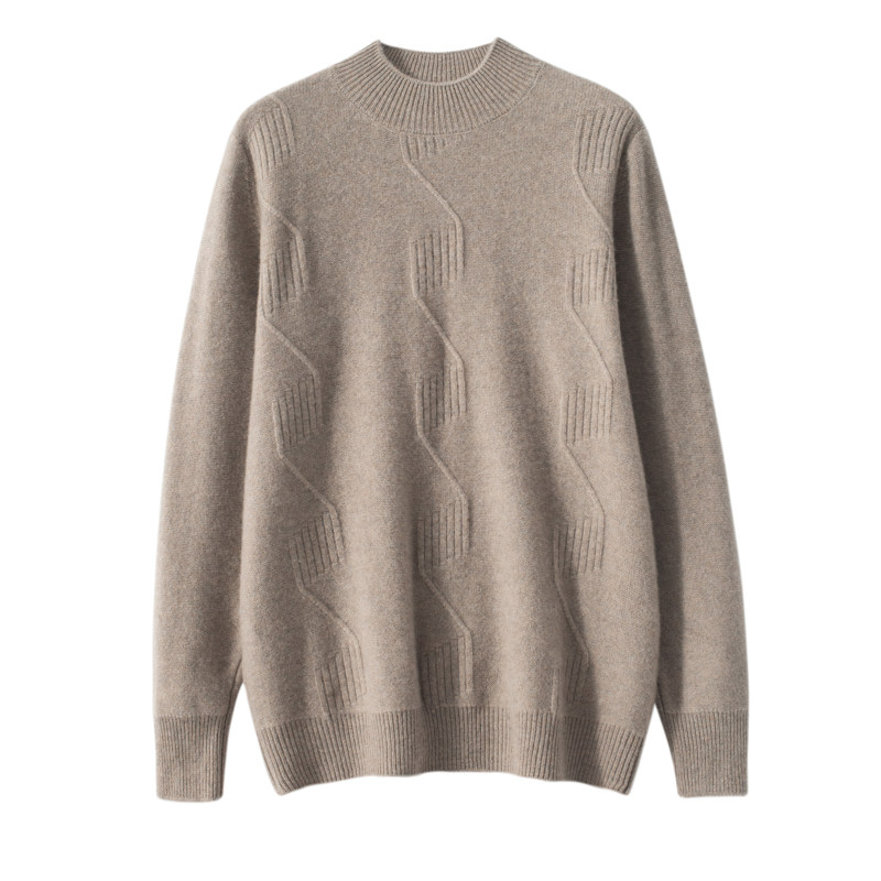 100 PURE CASHMERE FALL|WINTER 2022 SEMI-TURTLENECK CASHMERE SWEATER MENS PADDED SWEATER LOOSE AND VERSATILE BASE LAYER TREND
