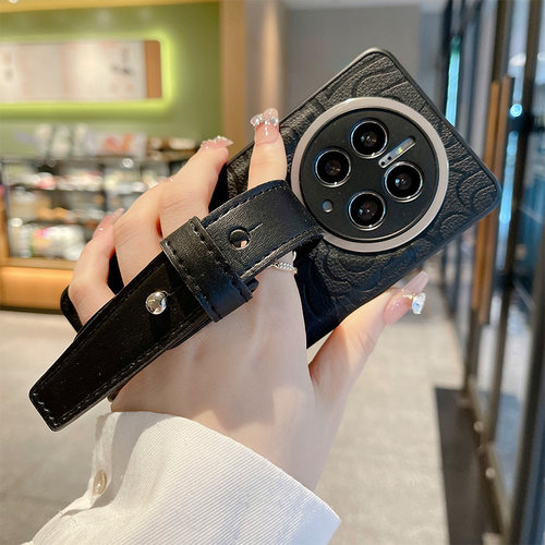 适用华为mate60pro腕带皮质软壳