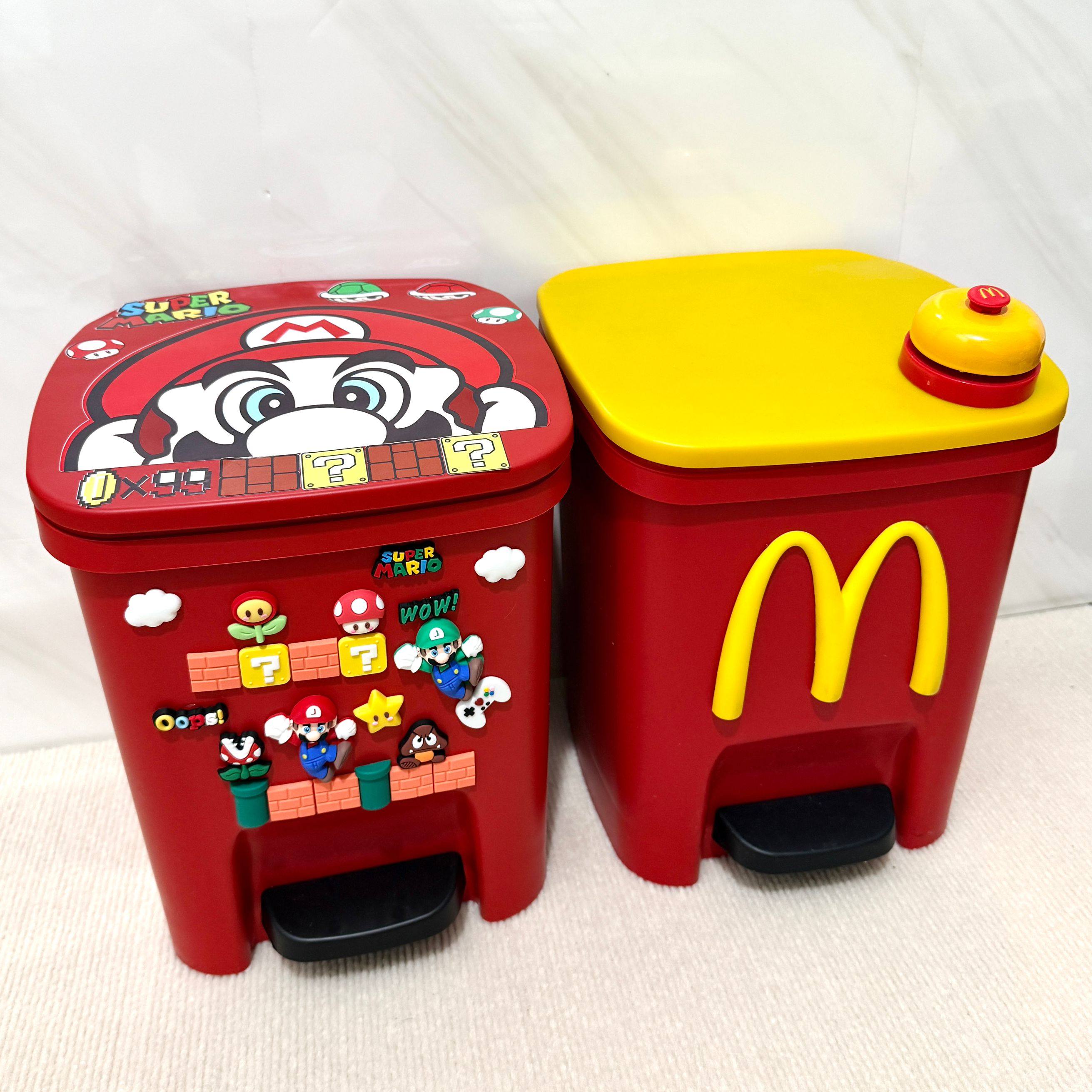 2025新款卡通可爱垃圾桶麦当劳高颜值家用卧室客厅大号脚踏式带盖