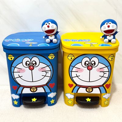 卡通哆啦A梦垃圾桶高颜值可爱创意ins家用儿童房卧室大容量脚踏式