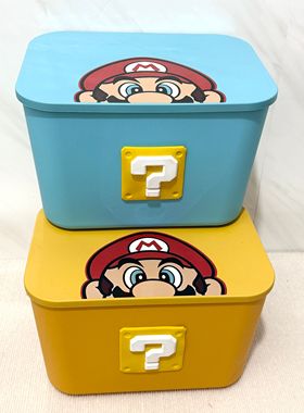 按压式新款马里奥儿童客厅玩具收纳箱零食可爱高颜值储物盒大容量