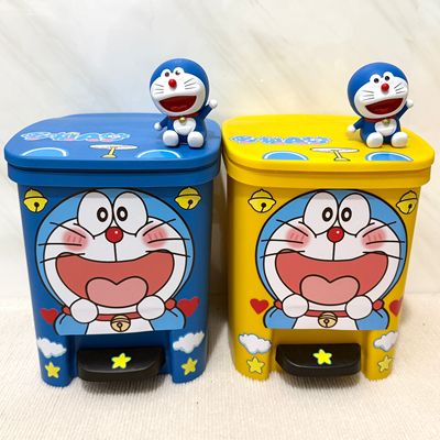 新款哆啦A梦垃圾桶卡通高颜值可爱创意家用儿童卧室大容量脚踏式
