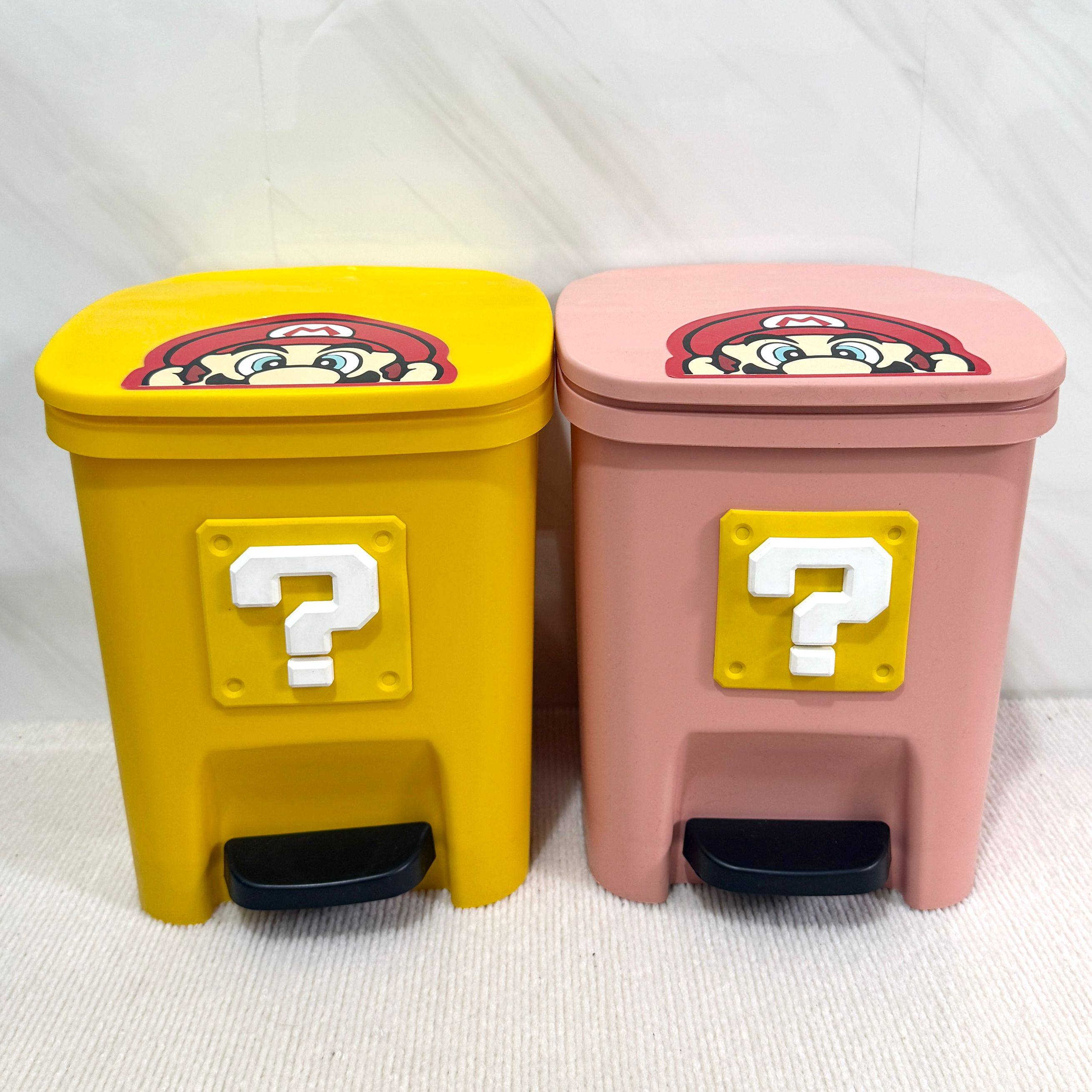 马里奥垃圾桶可爱卡通家用晚上客厅大号大容量卫生间高颜值脚踏式