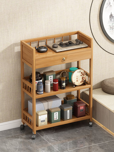 茶架子置物架实木茶叶收纳柜客厅小型博古架茶室茶具架茶叶展示柜