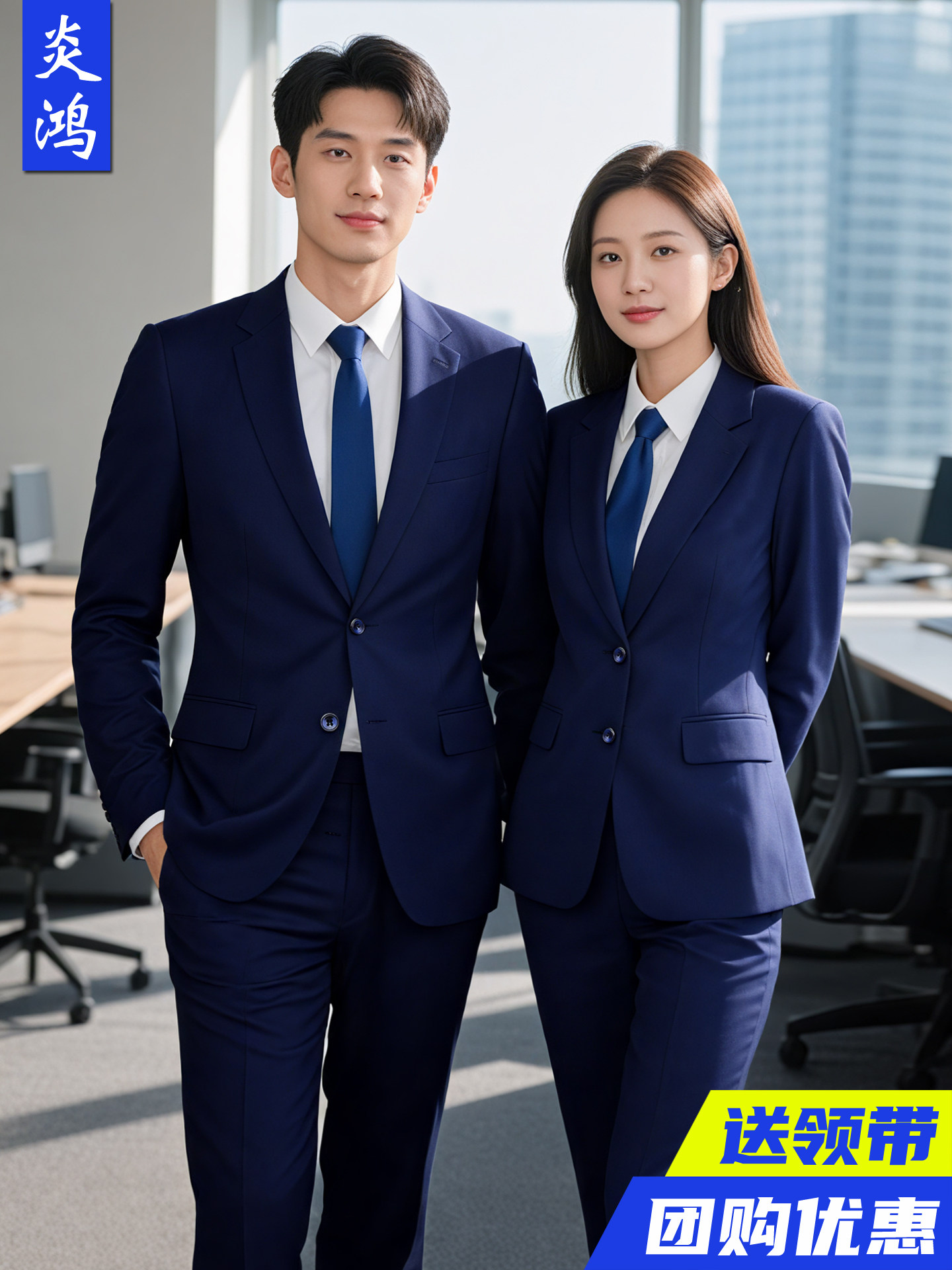 男女职业修身西服套装商务正装上班工装企事业单位工作服西装定制