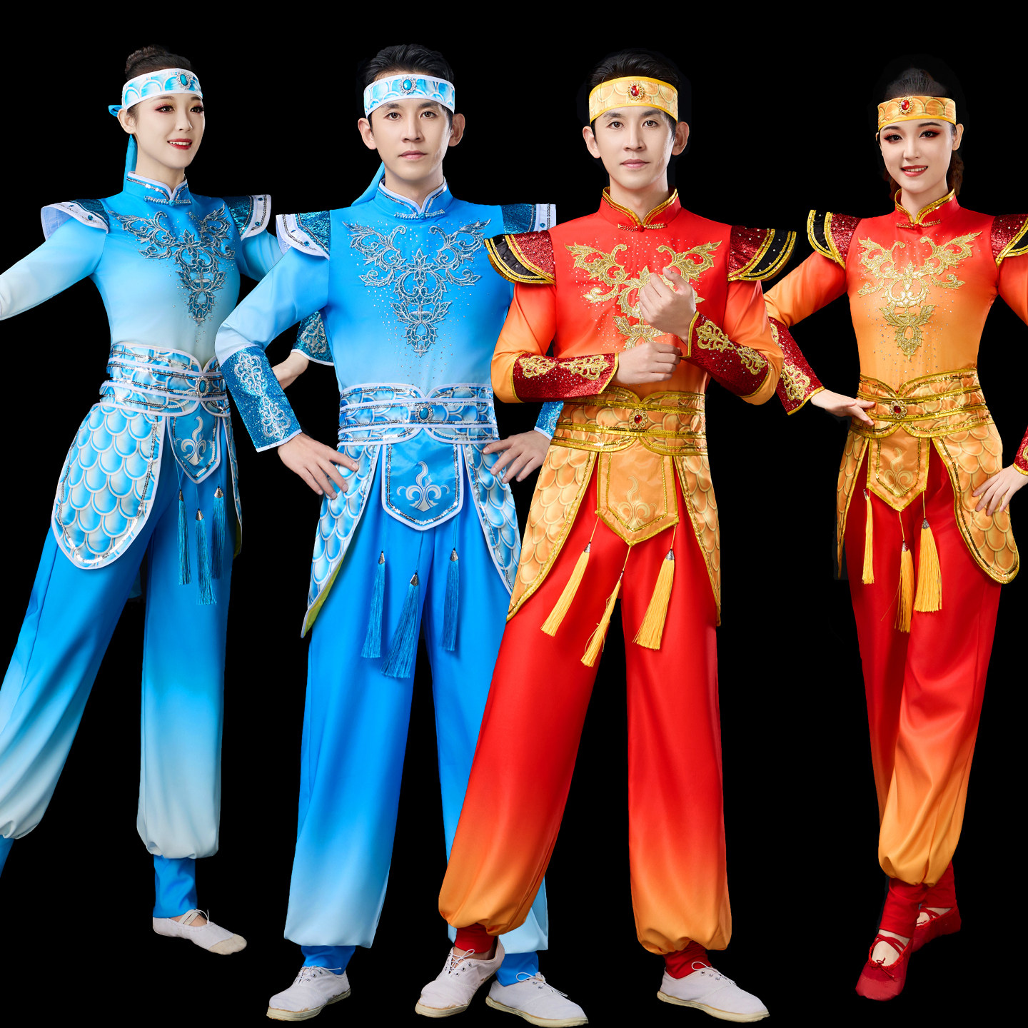 2026新款打鼓演出服中国风男女吉祥鼓红白事打鼓腰鼓威风锣鼓服装