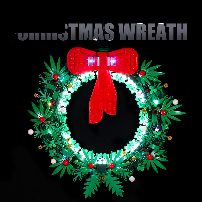 灯饰适用乐高40426圣诞花环配件冬季圣诞系列灯光组灯具套装led