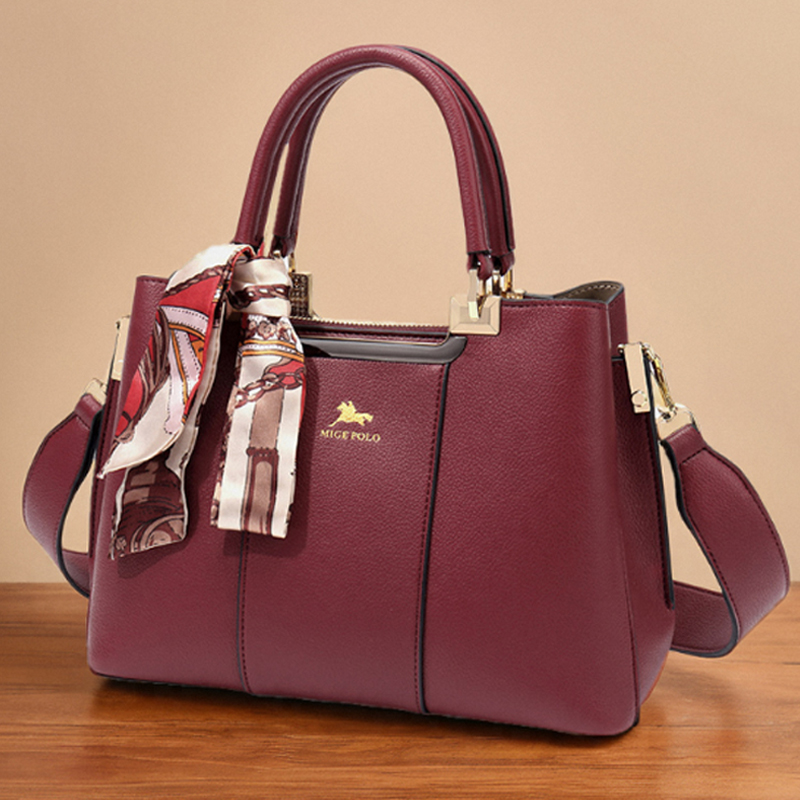 真皮妈妈包中年女士手提包斜挎皮