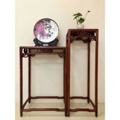 老挝大红酸枝交趾黄檀新中式 高低花架组合置物架花瓶架红木家具