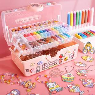 免烤胶画儿童diy手工制作玩具女孩涂色涂鸦伦填色堡画3-6生日礼物