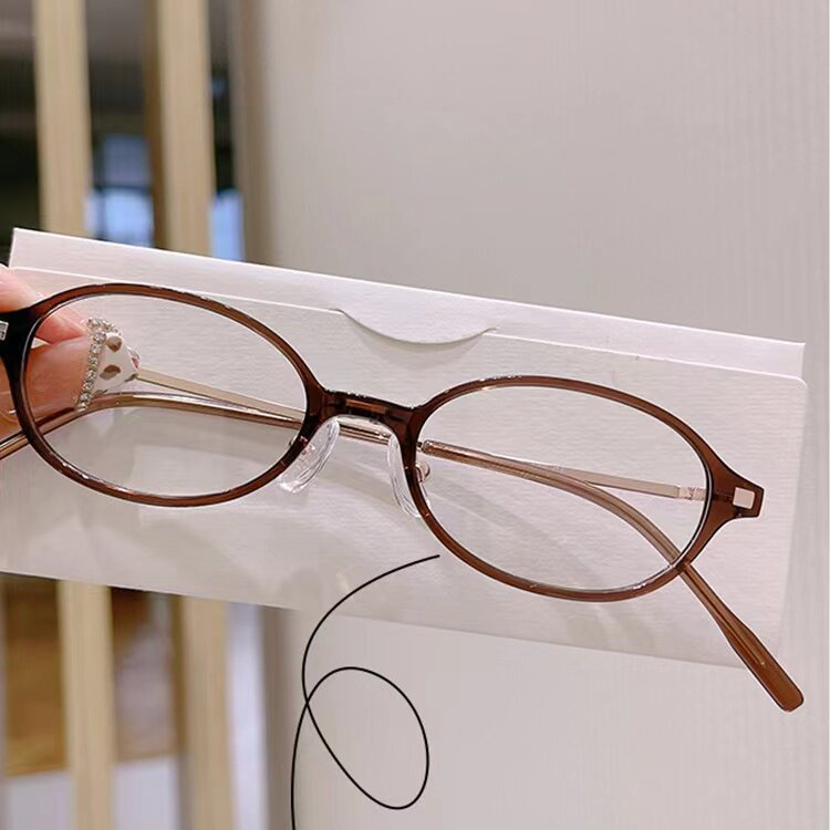 超轻眼镜框近视女透明小圆框镜架男小脸细腿防蓝光配高度数带鼻托