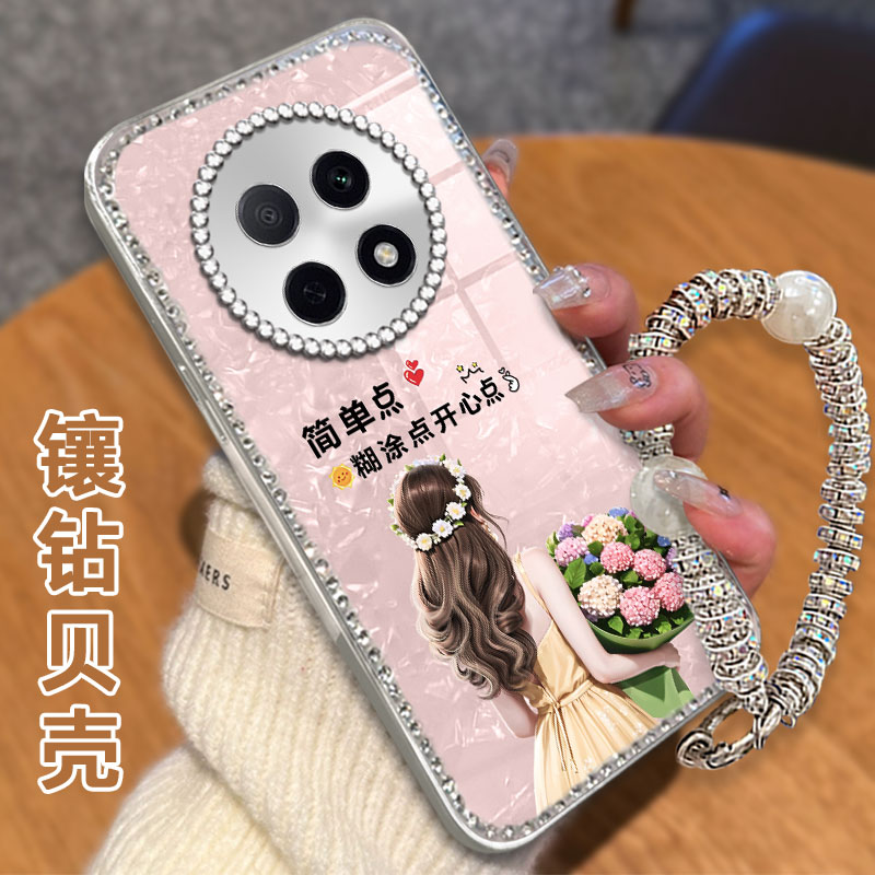 高级感电镀贝壳纹镶钻  不掉漆 不掉色