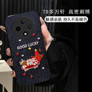 布艺情侣刺绣适用OPPOA3 5G手机壳软A5plus/2026年A6i防摔A58X全包6秋冬OppoR17女款R11s新款A53外壳5小众K9x