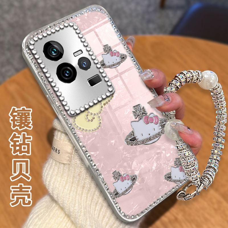 高级感电镀贝壳纹镶钻  不掉漆 不掉色