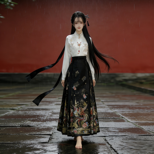 新中式织金马面裙女夏季汉服