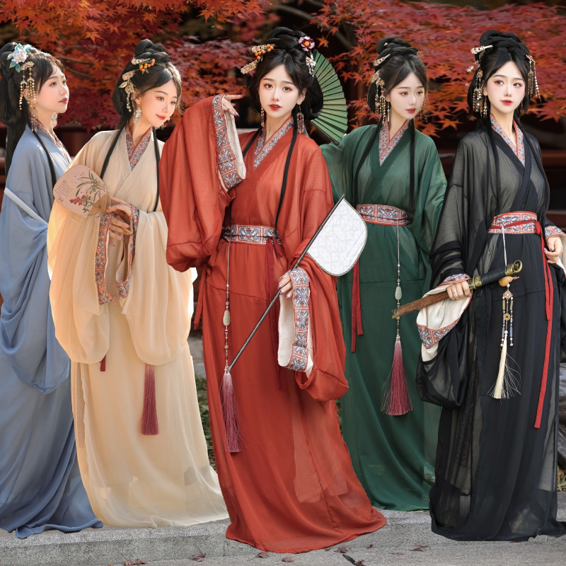 汉服女魏晋战国袍复原直裾套装