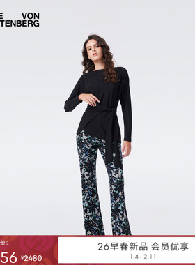 [重工金属针织]DVF2026早春新款黑色修身长袖上衣BL4T017