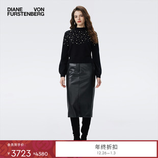 DVF2025秋冬新款 WL3T010 曜石黑羊毛针织衫