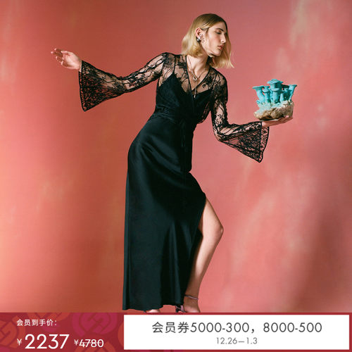 DVF经典黑吊带裙连衣裙