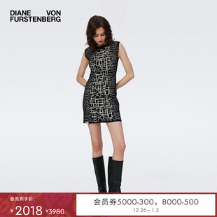 DVF圆领提花针织连衣裙DK3S001 双面穿