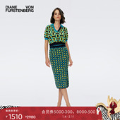 WS1S002 V领几何图案提花针织衫 博主同款 DVF