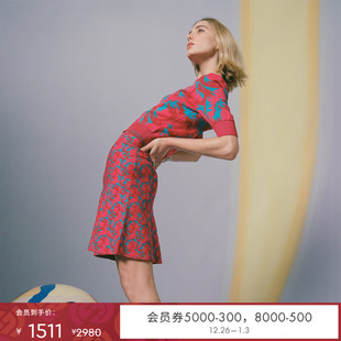 DVF 提花针织半身裙KN4R002 A字裙短款