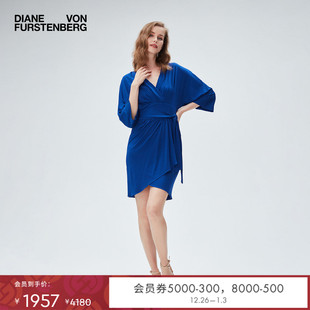 裹身连衣裙DW2R009 短款 DVF V领七分袖