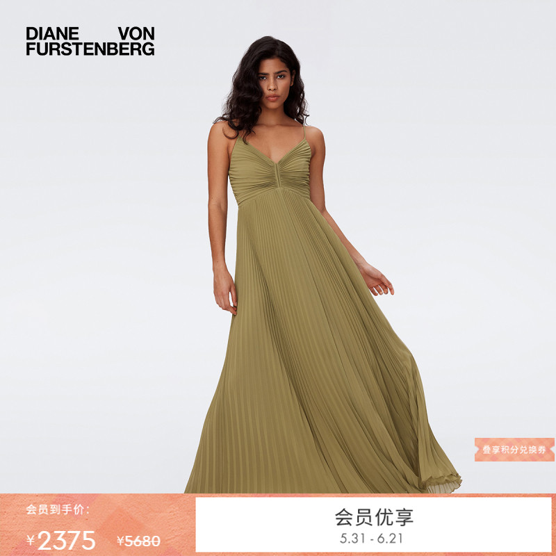 DVF吊带裙雪纺度假轻礼服长裙连衣裙DS2S039