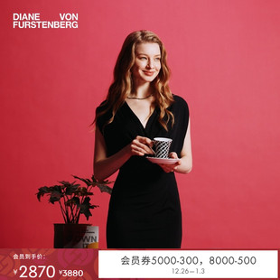 DVF侧开叉哑光针织度假连衣裙MR84E00 哑光针织