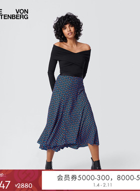 DVF 一字肩打底衫黑色长袖性感上衣BL4Q016