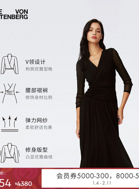 [博主同款][小黑裙]DVF2025新款腰部褶皱连衣裙DL4S025