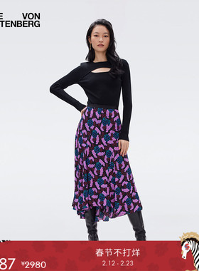 [博主同款]DVF 圆领打底衫黑色长袖羊毛针织衫WL3R005