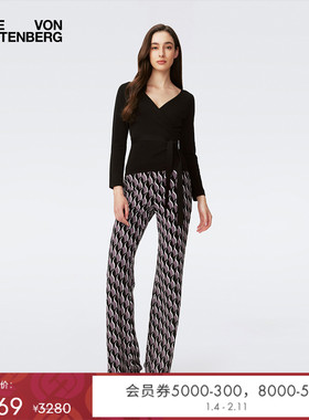 [博主同款]DVF 2025新款几何图案微喇长裤PL4S002
