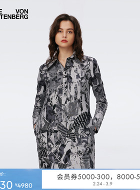 [WRAP 50]DVF50周年灰色报纸连衣裙DL3S063