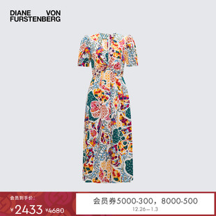 DVF扭结泡泡袖 茶歇连衣裙DS1S079