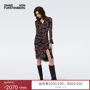 DVFPOLO领印花弹力网纱修身 连衣裙DL3S013