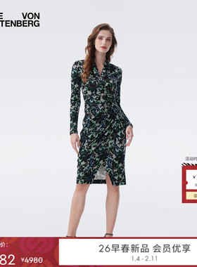 [天丝羊毛]DVF2026早春度假系列蕾丝花卉修身连衣裙DL4T007